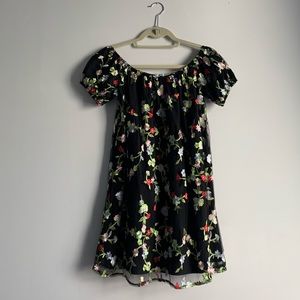 Floral embroidered mini dress